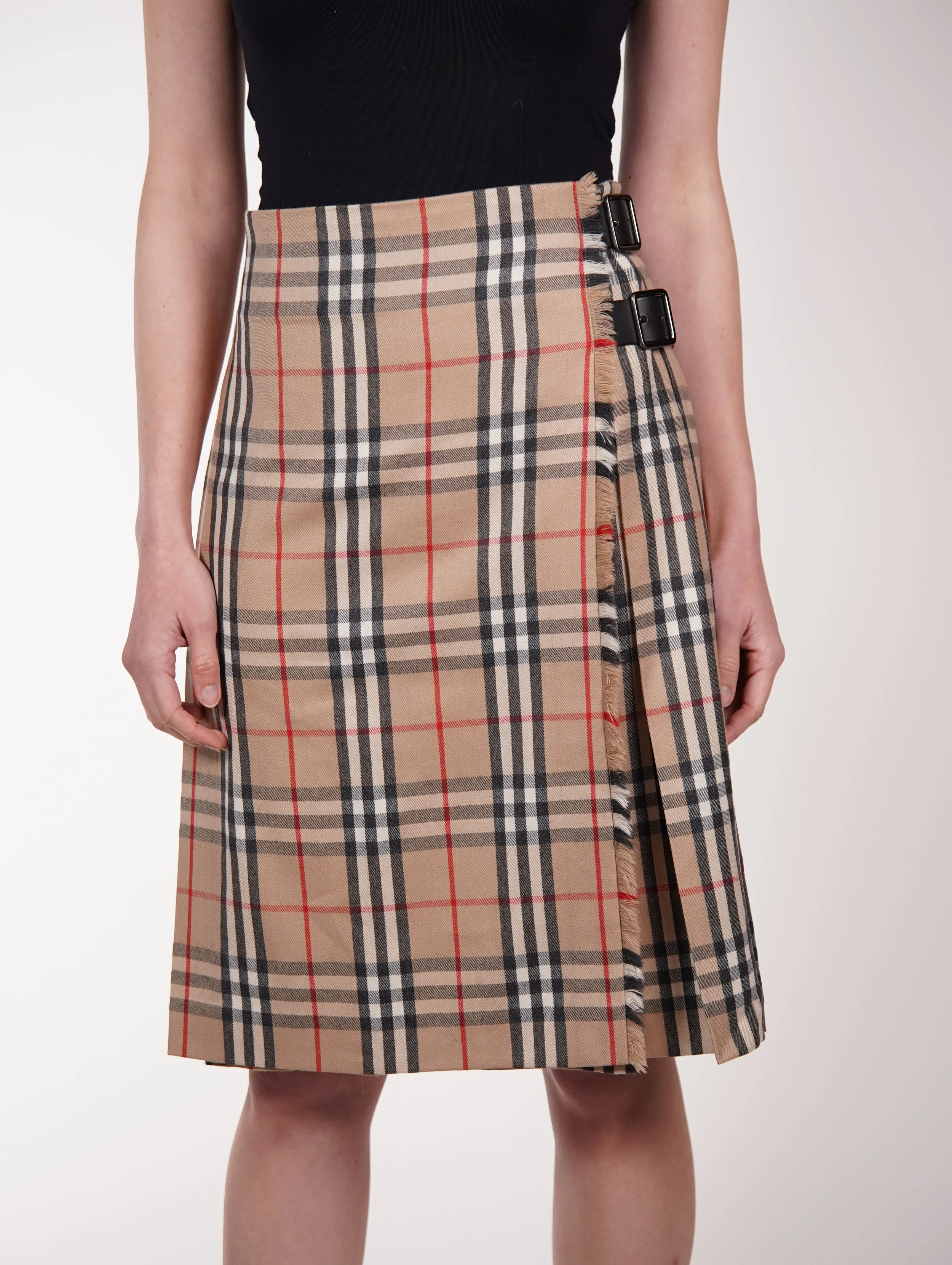 Vintage Burberry Midi Check Skirt — Check It Vintage